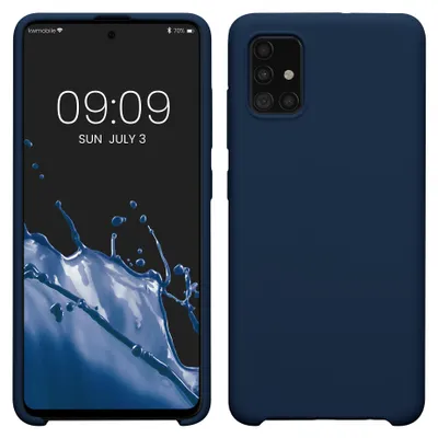 Produktbild von kwmobile Handyhülle für Samsung Galaxy A51 Hülle - Case Silikon - Kabelloses Laden - Schutzhülle Cover in Marineblau