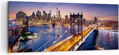 Produktbild von Bild auf Leinwand - Leinwandbild - Usa amerika new york manhattan - 120x50cm - Wand Bild - Wanddeko - Leinwanddruck - Bilder - Kunstdruck - Wanddekoration - Leinwand bilder - Wandkunst - AB120x50-2820