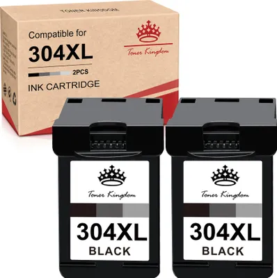 Produktbild von Kompatibel Druckerpatrone für HP 304XL 304 XL für Envy 5030 5010 5000 5020 5032 für Deskjet 2630 3750 3730 2622 2633 3720 3760 (Schwarz, 2er-Pack)