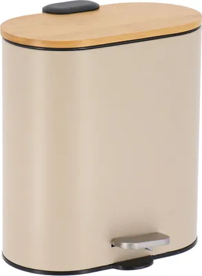 Produktbild von TENDANCE | Mülleimer - Müllbehälter - 5 L - Beige - Abfalleimer - mit Deckel und Fußpedal