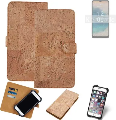 Produktbild von K-S-Trade Hülle kompatibel mit Nokia G22  Kork Handyhülle Cover  Schutzhülle TPU Case Bumper in Hellbraun, (1x)