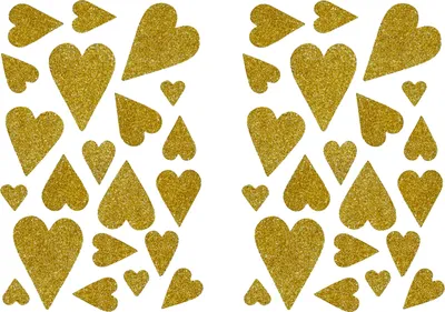 Produktbild von Oblique Unique 42 Herz Aufkleber Herzen Sticker Set mit Glitzer Scrapbooking Geburtstag Valentinstag - gold