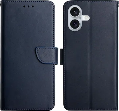Produktbild von iPhone 17 Hülle - Coverup Genuine Leather Klapphülle - Echtes Leder - Blau