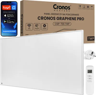 Zdjęcie produktu dla Panel grzewczy IR CRONOS Graphene PRO CGP-700TWP White