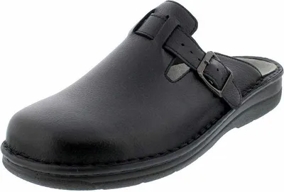 Produktbild von Berkemann Clog Max-Plus 5729-908, Glattleder, Schwarz, Fußbett zum Wechseln, Weite H 45 1/3