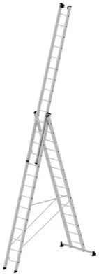 Produktbild von Günzburger Mehrzweckleiter 3tlg. Alu 3x14 Sprossen Arbeits-Höhe 10800mm - 33314