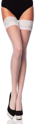 Produktbild von Merry Style Damen Halterlose Feinstrümpfe 15 DEN MSSS005 (Bianco, XS/S)