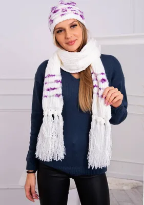 Produktbild von Kesi Set aus Mütze und Schal für Damen Mabunda Ecru-Lila Universal