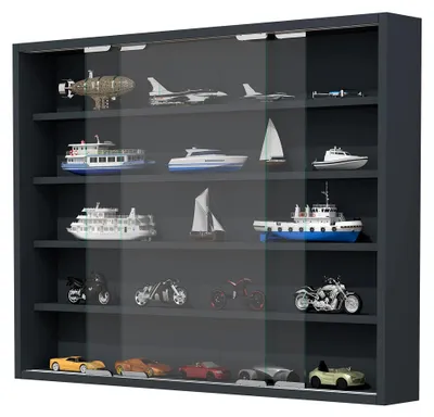 Produktbild von Hängende Glasvitrine | Vitrine aus ESG-Sicherheitsglas | Maße ca. H. 60 x B. 77 x T. 10 cm | Hängevitrine | Modern und platzsparend