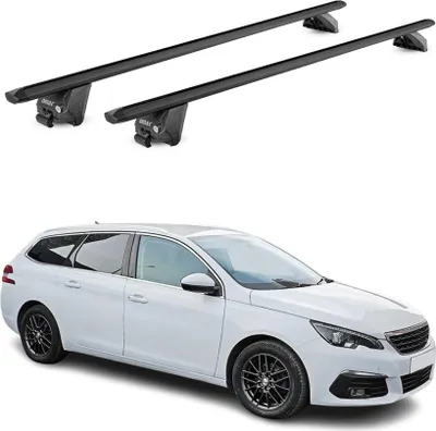 Produktbild von Dachträger Grundtäger für Peugeot 308 Kombi 2013-2021 100kg Alu Schwarz 2x ABE