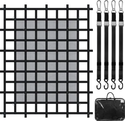 Produktbild von Siatka ładunkowa VEVOR, 183 x 145 cm, siatka do przestrzeni ładunkowej ciężarówki, 4 regulowane paski z karabińczykami i hakami S, odporna na zużycie i warunki atmosferyczne siatka transportowa
