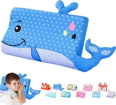 Productafbeelding van Kinderkussen 45x27 cm, geheugenfoam, blauw, voor slapen