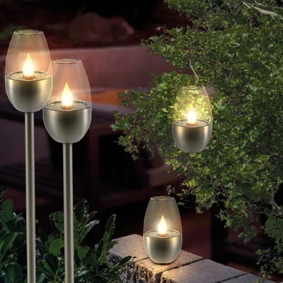 Produktbild von esotec Solar Kerzenleuchte TAYO 4er SET Solarleuchte für außen outdoor 102860