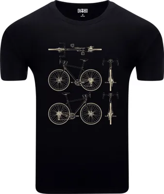 Produktbild von Diarbo Herren T-Shirt mit Aufdruck Fahrradliebhaber Fahrrad-Blaupausen Schwarz Gr.XXL