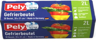Produktbild von PELY Gefrierbeutel 2l 20x31cm Klimaneutral 30 Beutel