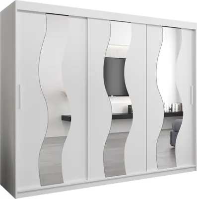 Produktbild von Kleiderschrank, Schiebetürenschrank Schlafzimmer, Schrank mit Spiegel SEWILLA 250 cm
