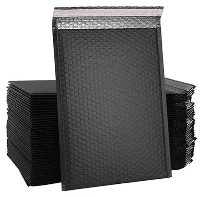 Immagine prodotto di Buste imbottite per spedizioni, resistenti allo strappo, chiusura autoadesiva, nere, 18×23 cm