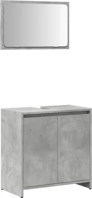 Produktbild von 2-tlg. Badmöbel-Set Betongrau Holzwerkstoff