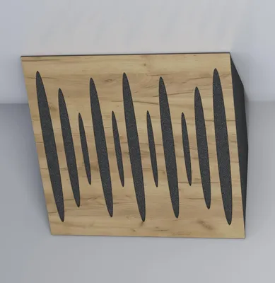 Obrázek produktu pro Balení po 2 kusech – Akustický rohový basový lapač | 50 x 50 cm | Nízkofrekvenční absorpce pro studia a divadla | Difúze | [PULSE-H-100 mm | dub]