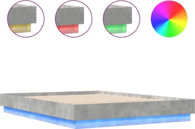 Produktbild von Bettgestell mit LED Betongrau 160x200 cm