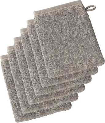 Produktbild von waschlappen 22 x 15 cm Baumwolle Taupe 6 Stück