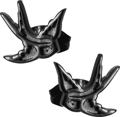 Produktbild von Chirurgenstahl Ohrstecker Schwalben in schwarz