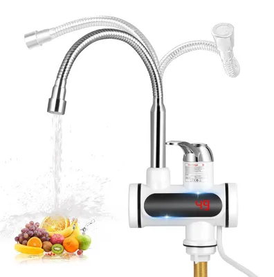 Elektrische Warmwasserhahn 3000 W, LED-Display, 220 V, Küche, Bad