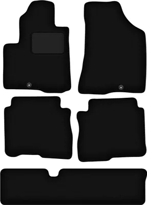 Produktbild von Schwarze Veloursmatten für: Hyundai SantaFe II 7-Sitzer (2006-2012)