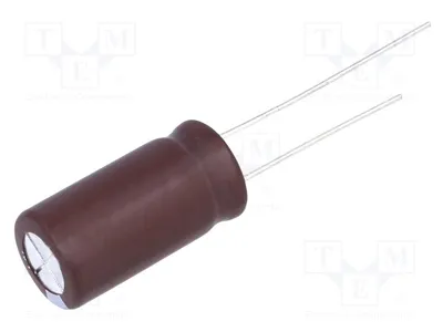 Obrázek produktu pro 10 kusů: Elektrolytický kondenzátor, povrchová montáž (THT), nízká impedance, 1000 µF, 25 V DC, typ ED1E102MNN1220