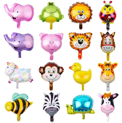 Productafbeelding van Folienballon Waldtiere 16 Stuks, Dierenballonnen voor Feestdecoratie