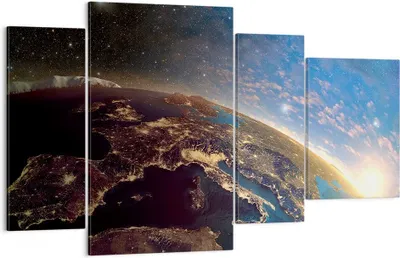 Produktbild von Bild auf Leinwand - Leinwandbild - Kosmos Erde - 120x70cm - Wand Bild - Wanddeko - Wandbilder - Leinwanddruck - Bilder - Kunstdruck - Wanddekoration - Leinwand bilder - Wandkunst - DL120x70-3809