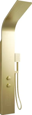 Image de Colonne de douche Effet Pluie - 140x20cm - Acier inoxydable Or brossé