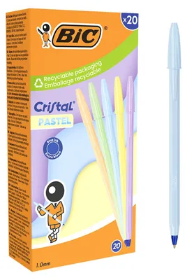 Zdjęcie produktu dla Bic 302550 Długopis BIC Cristal Pastel, kolor pisma: niebieski, 20 sztuk