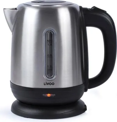 Zdjęcie produktu dla Czajnik elektryczny LIVOO DOD182, 1.2 L, 1630 W, Podstawa 360°, Korpus Inox, Filtr Antywapienny, Szary