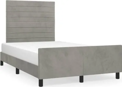 Image de vidaXL Cadre de lit sans matelas gris clair 120x190 cm velours
