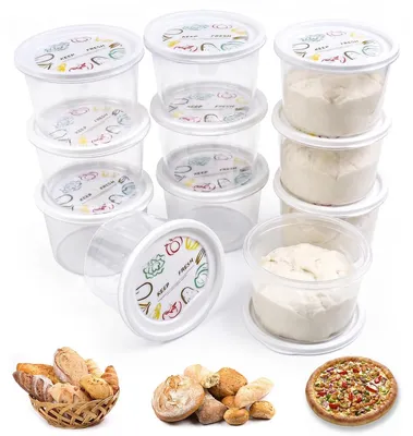 Pizzaballenbox mit Deckel, 9-teilig, transparent, 700 ml