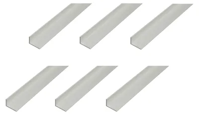 Image de Alberts, profilé en aluminium, argenté anodisé, dimensions 60 x 25 x 2 mm, longueur 2 mètres