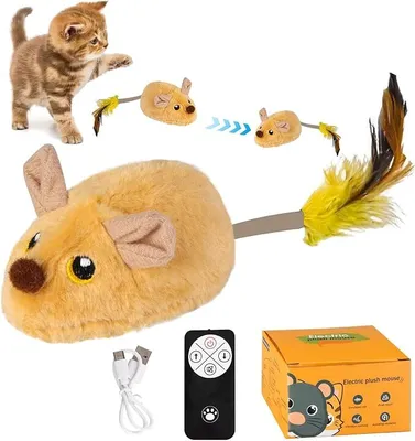 Produktbild von Intelligentes Katzenspielzeug, wiederaufladbare simulierte ferngesteuerte Maus, Jagdspielzeug mit Licht- und Soundeffekt-Katzenspielzeug