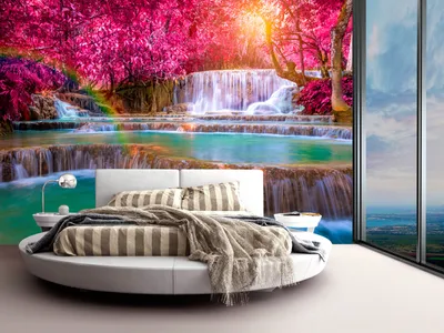 Produktbild von Vlies Fototapete 400x280 cm Tapeten Wandtapete XXL Landschaft Wasserfall Natur c-B-0128-a-a