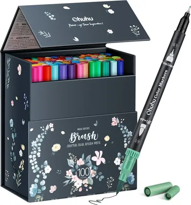 Produktbild von Ohuhu Y30-80600-39, 100 Stück(e), Mehrfarbig, Mehrfarbig, Rechteck, Tinte auf Wasserbasis, Erwachsene/Kinder