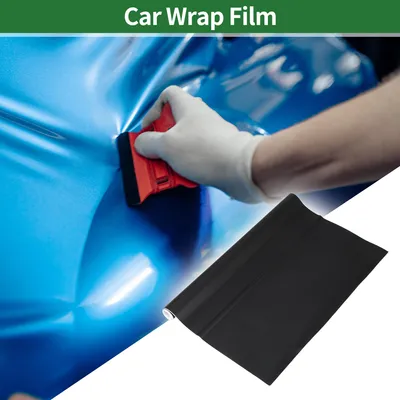 Image de Film De Vinyle Universel Pour Envelopper Les Voitures 6,56 Pieds X 19,69 Pouces Pvc Mat Noir Protecteur 1 Pièce