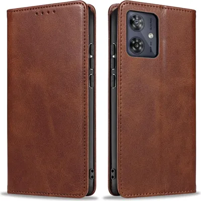 Produktbild von Handyhülle für Motorola Moto G54 Kunstleder Flip Cover Hülle Handytasche Case Kartenfach Farbe: Dunkelbraun