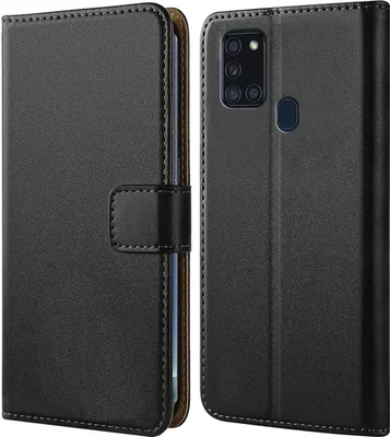 Produktbild von Handy Tasche für Samsung Galaxy A21s Schutzhülle Bookstyle Etui Klapphülle Wallet Flip Cover Case Schwarz