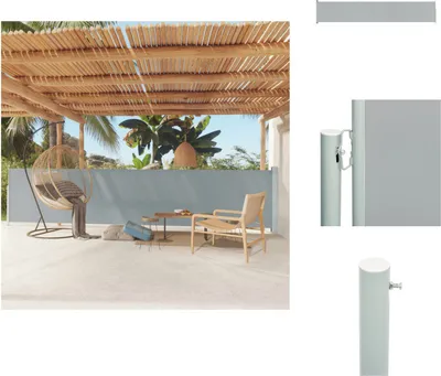 Image de vidaXL Marquise latérale extensible 117x600 cm Gris - Parasols & Protection solaire
