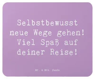 Produktbild von Mr. & Mrs. Panda Mousepad Spruch Alleine Reisen unternehmen - Lavendeltraum - Geschenk, mausteppich, Selbstentdeckung, mauspad laptop, pc, Selbstbewusstsein, Zuversicht