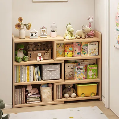 Immagine prodotto di Libreria in legno, regolabile, dimensioni 60-110x24x90 cm, a 3 ripiani