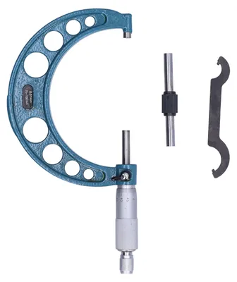 Obrázok produktu pre Vonkajší mikrometer, nerezová oceľ, vysoká presnosť, meracie zariadenie na meranie hrúbky s kľúčom, rozsah 0,01 mm, 75–100 mm