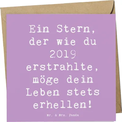 Produktbild von Mr. & Mrs. Panda Grußkarte Spruch 2019 Geburtstag Stern - Lavendeltraum - Geschenk, Geburtsjahr, anlasskarte, Geburtstagsideen, Glückwunschkarte, Klappkarte, doppelkarte