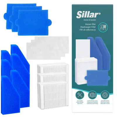 Produktbild von Sillar 3x Komplettes Filter Set ersatz für Haustiere & Familie, Allergie & Familie, Multi Clean X8 Parq, Multi Clean X10 Parq, X7, Thomas Aqua+ Staubsauger Alternative wie Thomas Filter Set 99 (Nummer 787241)