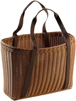 Produktbild von 360Home Korbtasche Korb Geflecht Kunstrattan Braun Griff aus Leinen Hochglanz 31*20*41cm